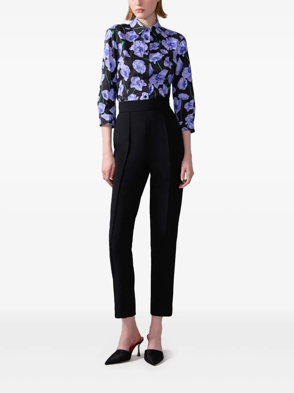 Carolina Herrera Blouse met bloemenprint - Zwart