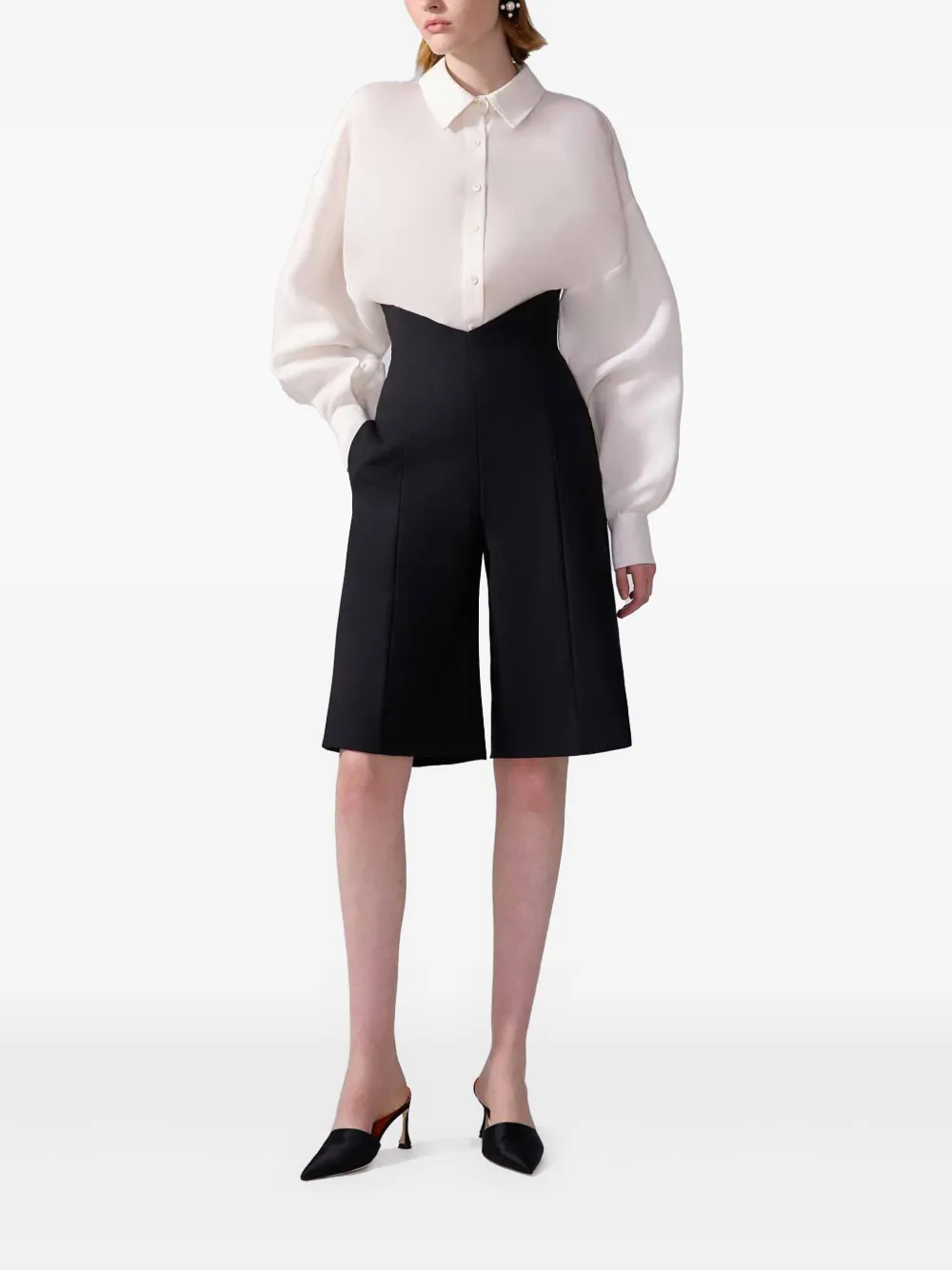 Carolina Herrera v-waist shorts - Zwart