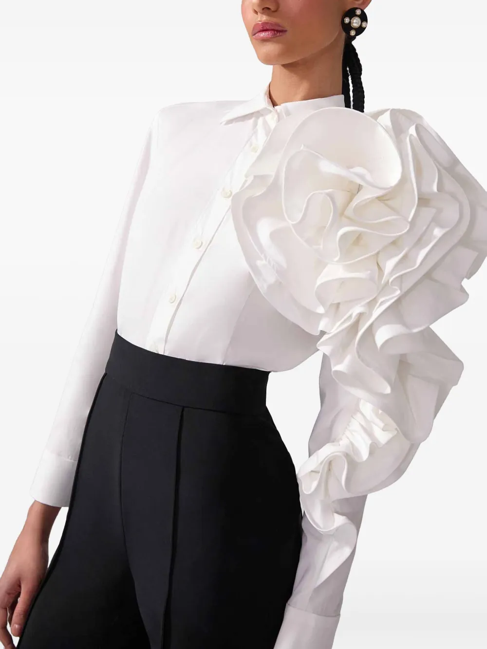 Carolina Herrera Blouse met bloemenapplicatie Wit