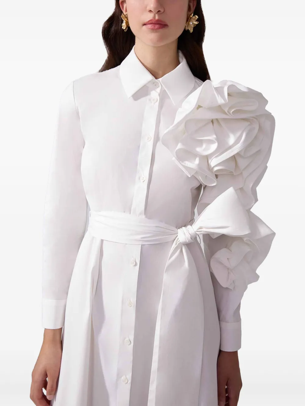 Carolina Herrera Blousejurk met bloemenpatch Wit