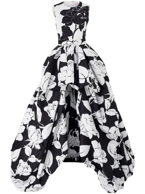 Robe asymétrique à fleurs - Carolina Herrera - Modalova