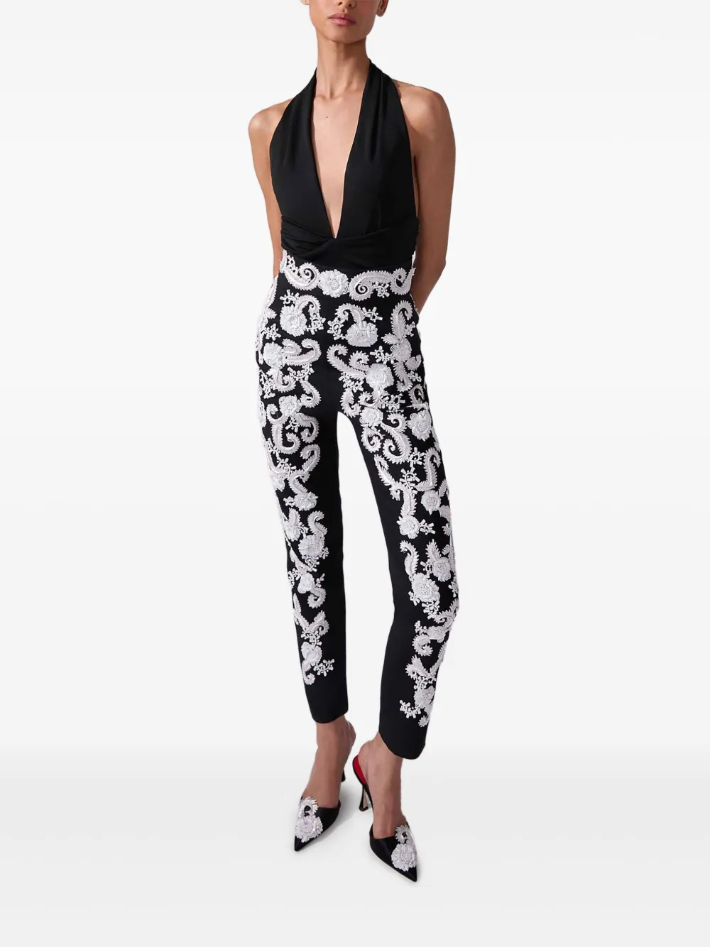 Carolina Herrera Haltertop met gesmockt detail Zwart
