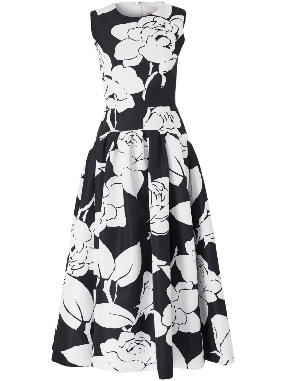 Carolina Herrera Midi-jurk met bloemenprint Zwart