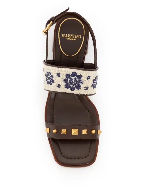 Valentino Garavani ロックスタッズ サンダル | ブラウン