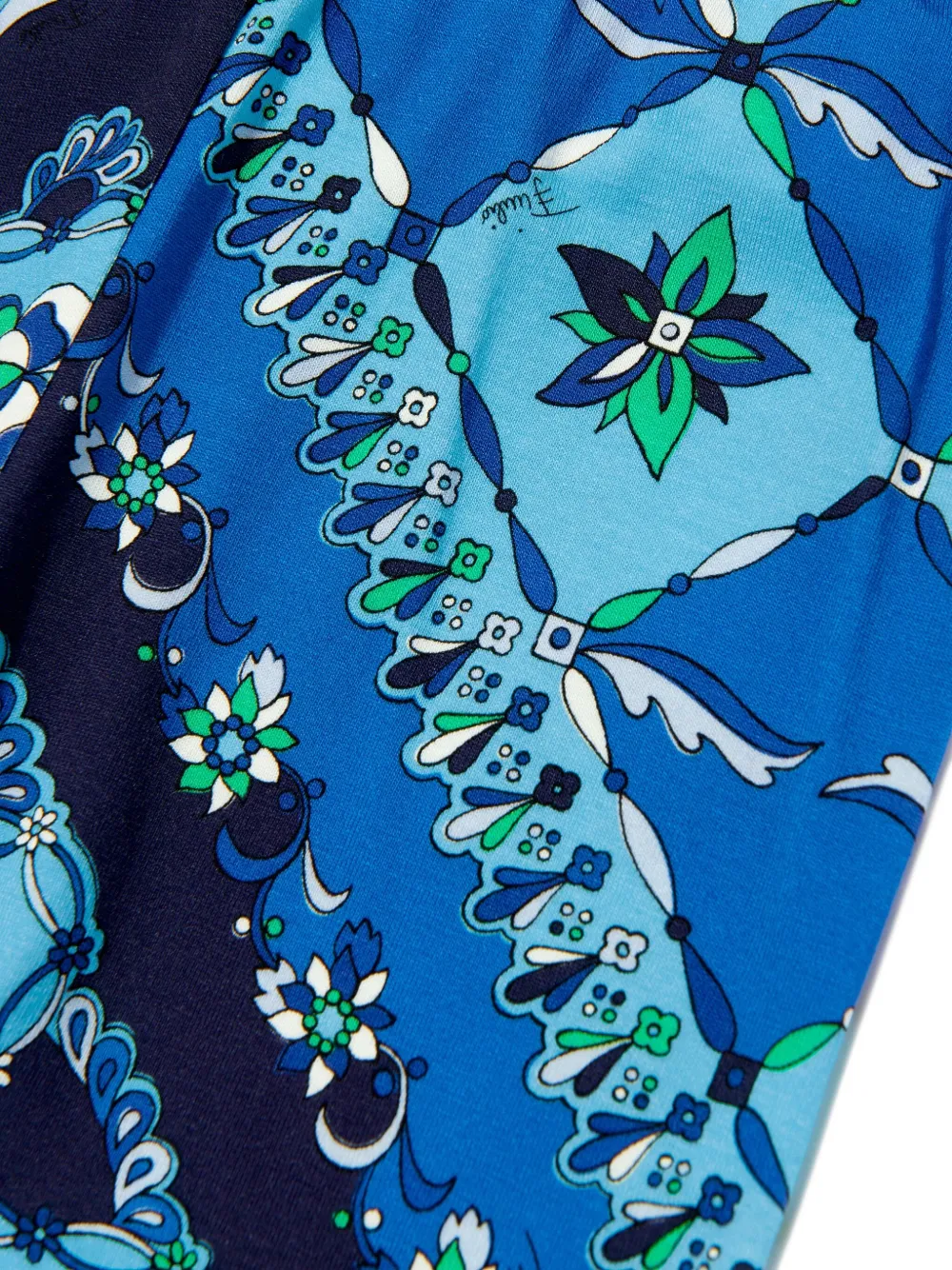 Shop Pucci Junior Festa Print Leggings In Blue