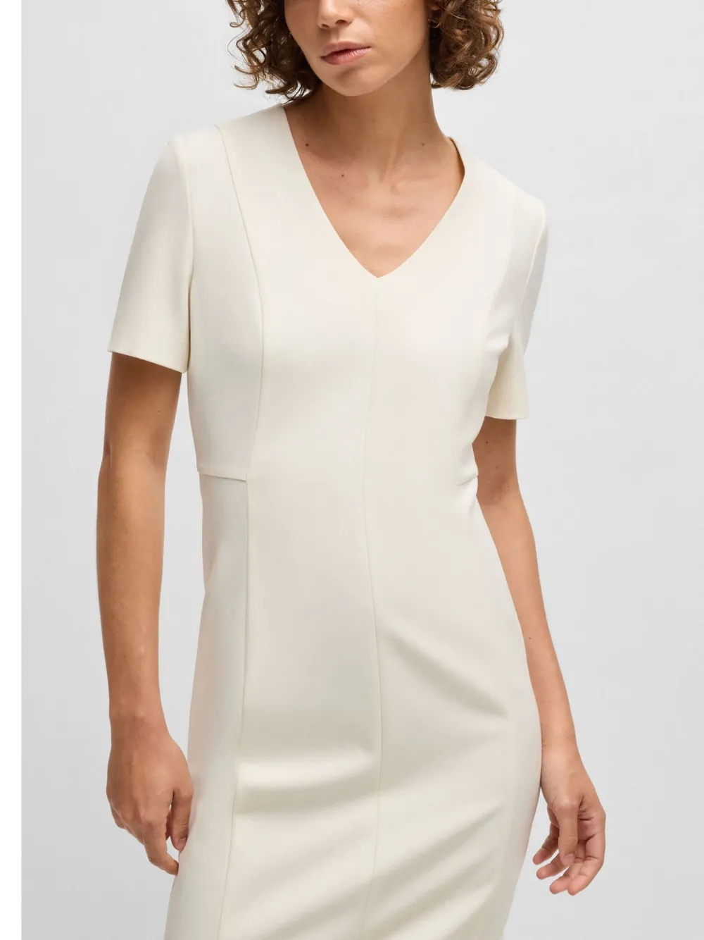 HUGO BOSS V-NECK MIDI DRESS 