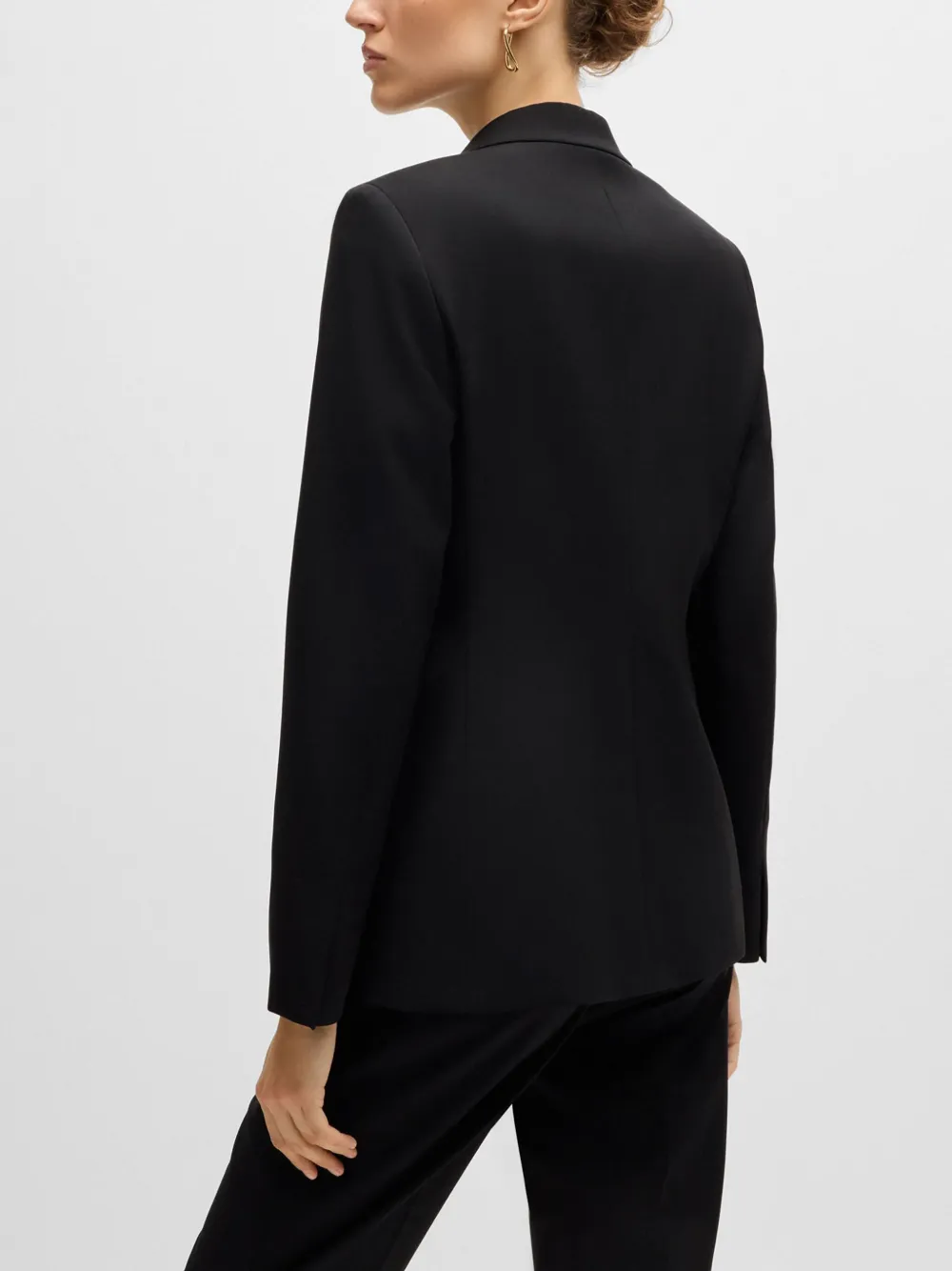 Hugo Boss Regular-fit Jacket In Virgin Wool With Slit Cuffs In Black