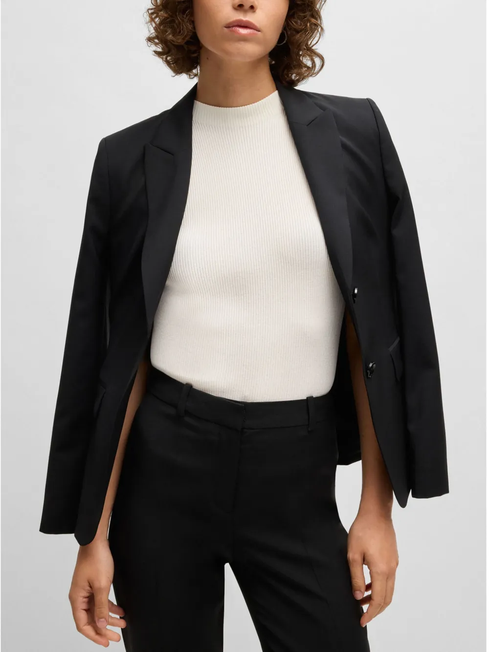 Hugo Boss Ribbed Top In White