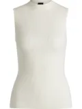 BOSS ribbed top - White
