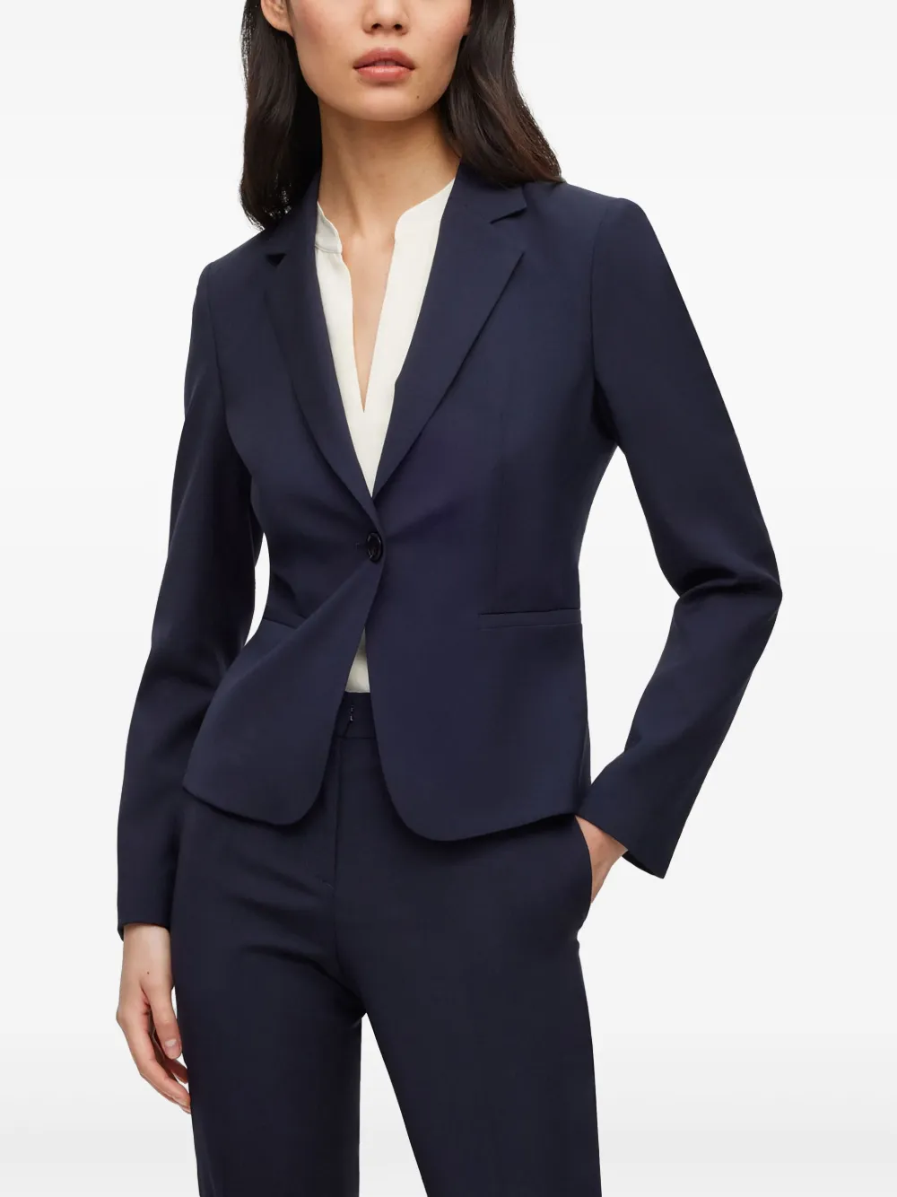 BOSS Blazer met enkele rij knopen Blauw