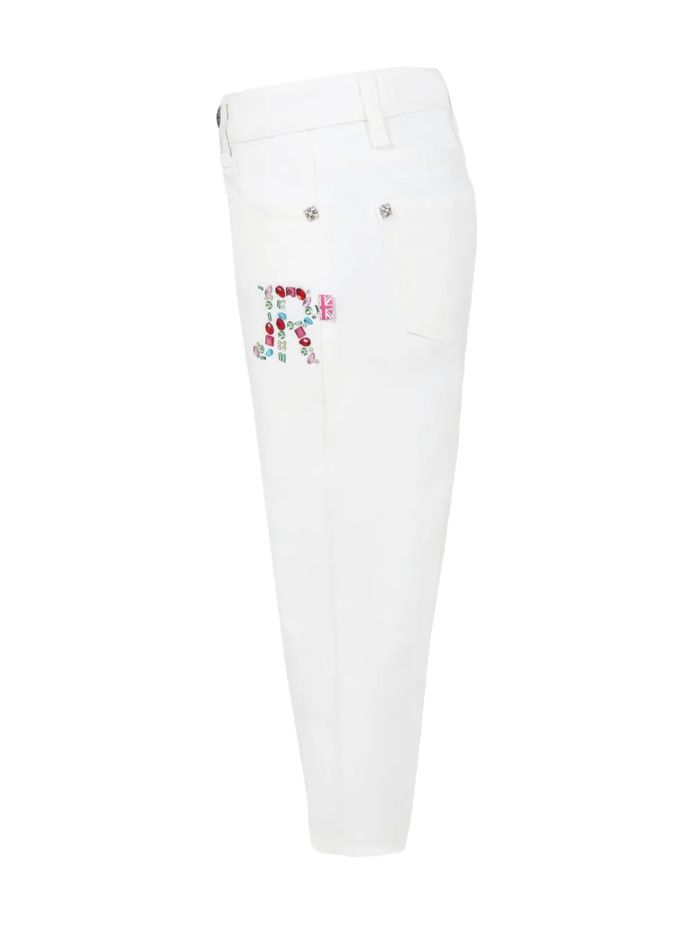 JOHN RICHMOND JUNIOR EMBROIDERED-LOGO DETAILING JEANS