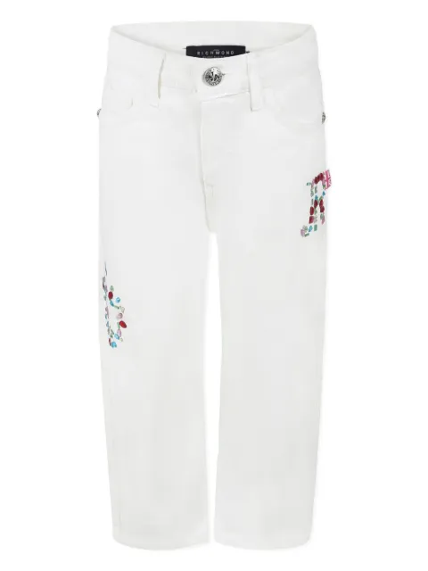 John Richmond Junior embroidered-logo detailing jeans 