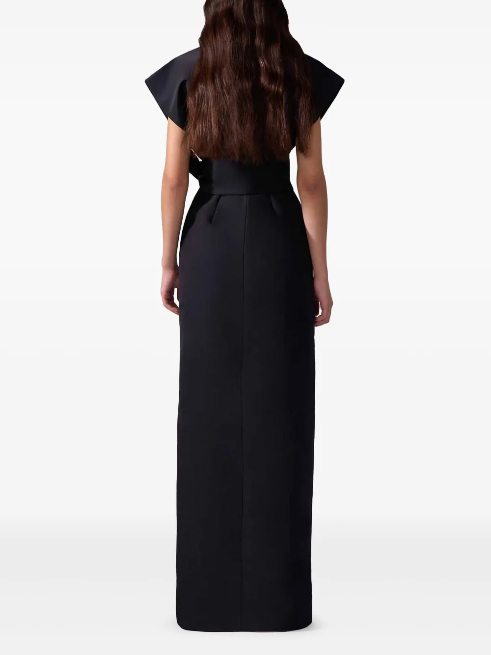 Carolina Herrera Avondjurk met kapmouwen Zwart