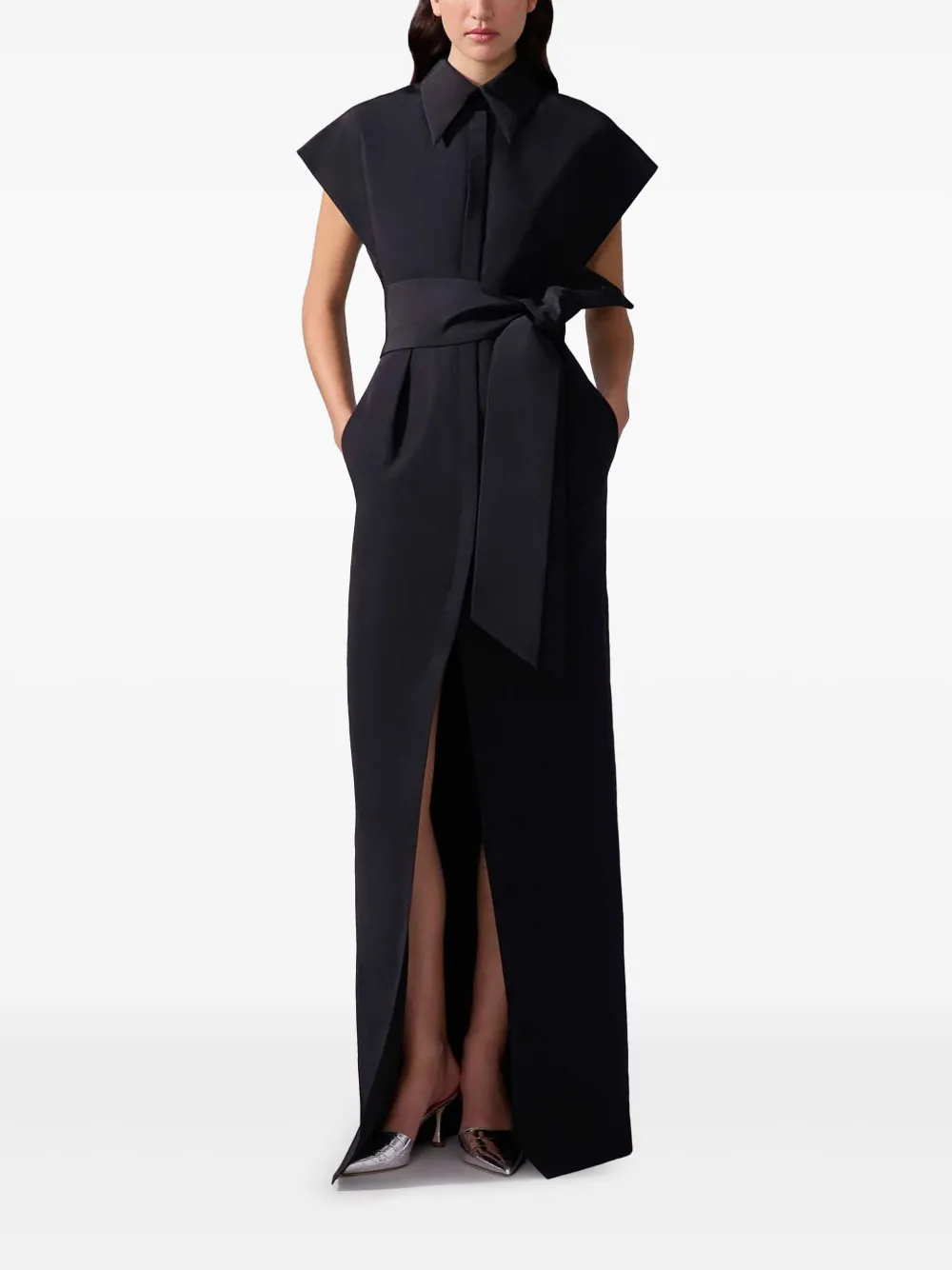 Carolina Herrera cap-sleeve gown - Zwart