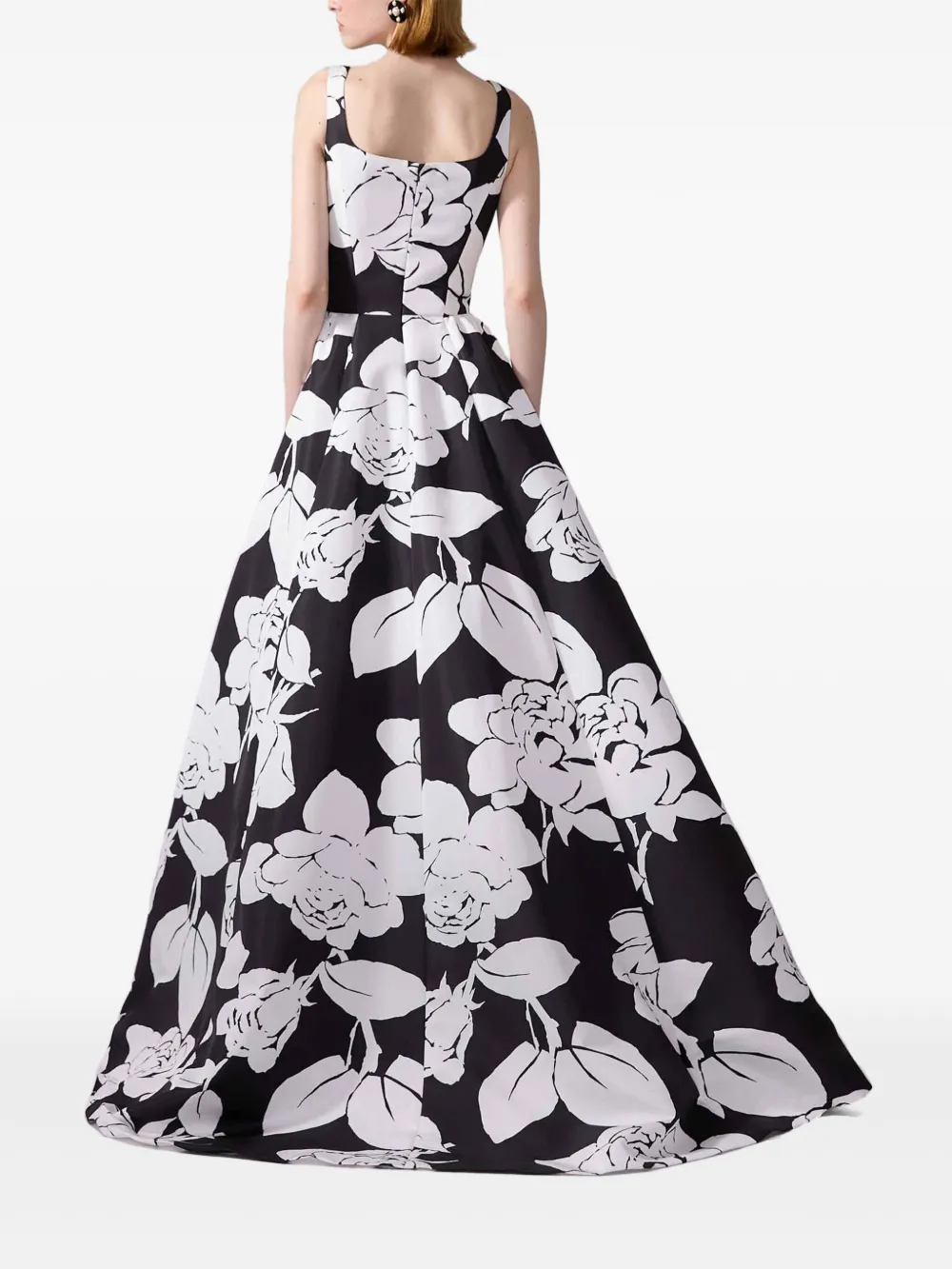 Carolina Herrera Avondjurk met bloemenprint Zwart