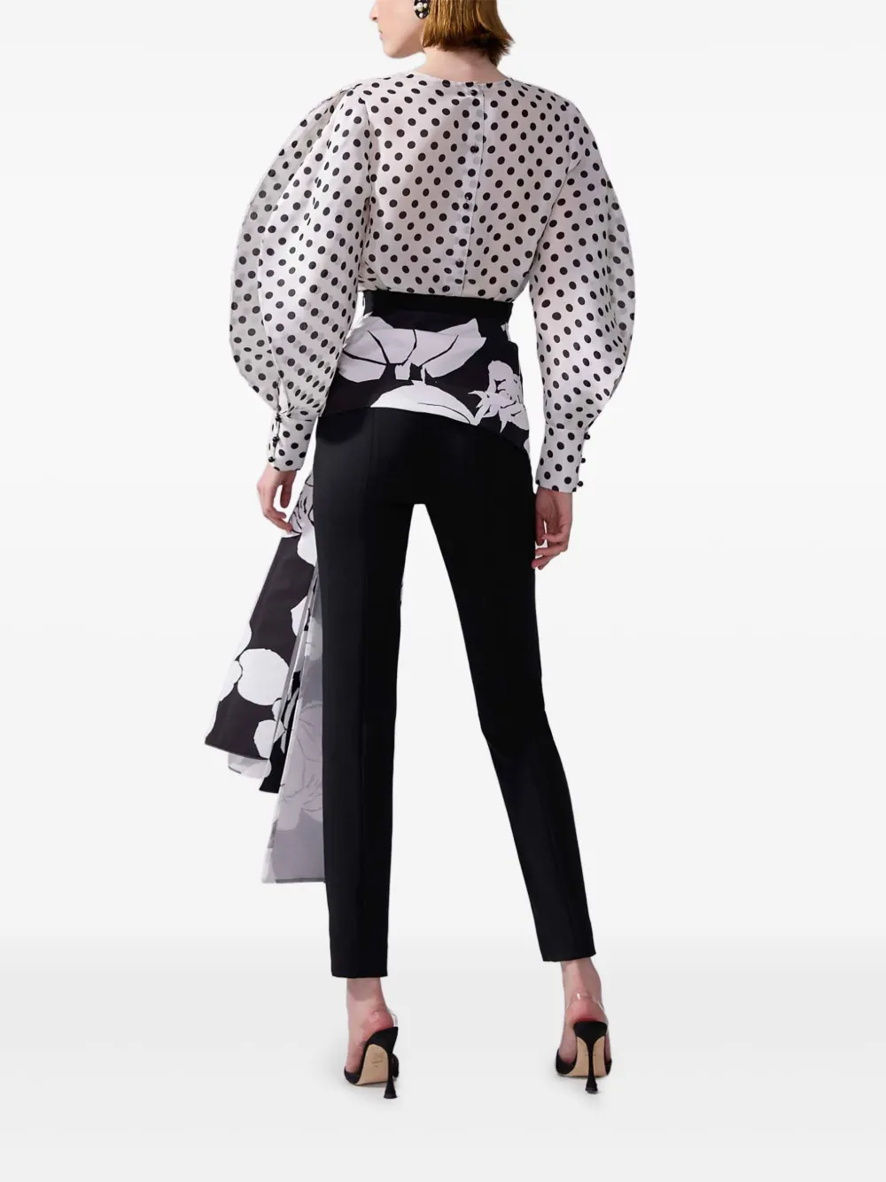 Shop Carolina Herrera Sash-detail Skinny Trousers In Schwarz