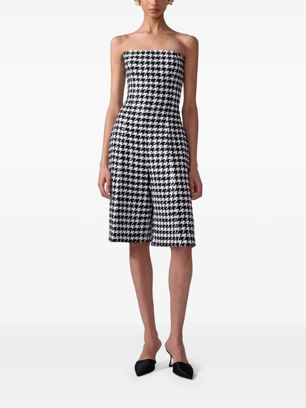 Carolina Herrera Pak met pied-de-poule print - Zwart