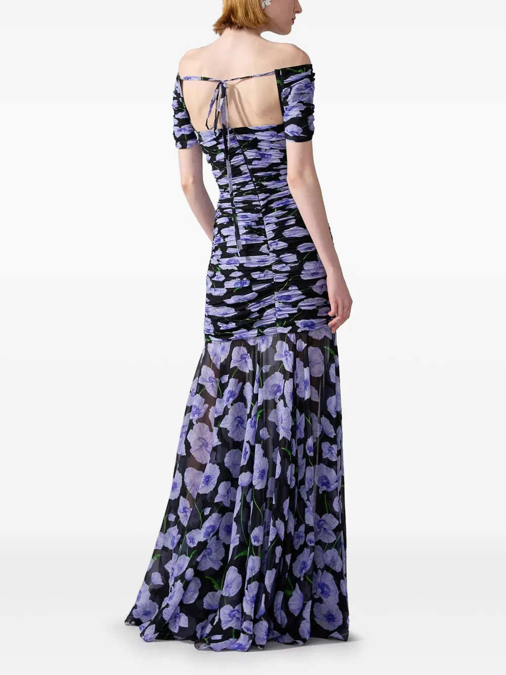 Carolina Herrera Avondjurk met bloemenprint Zwart