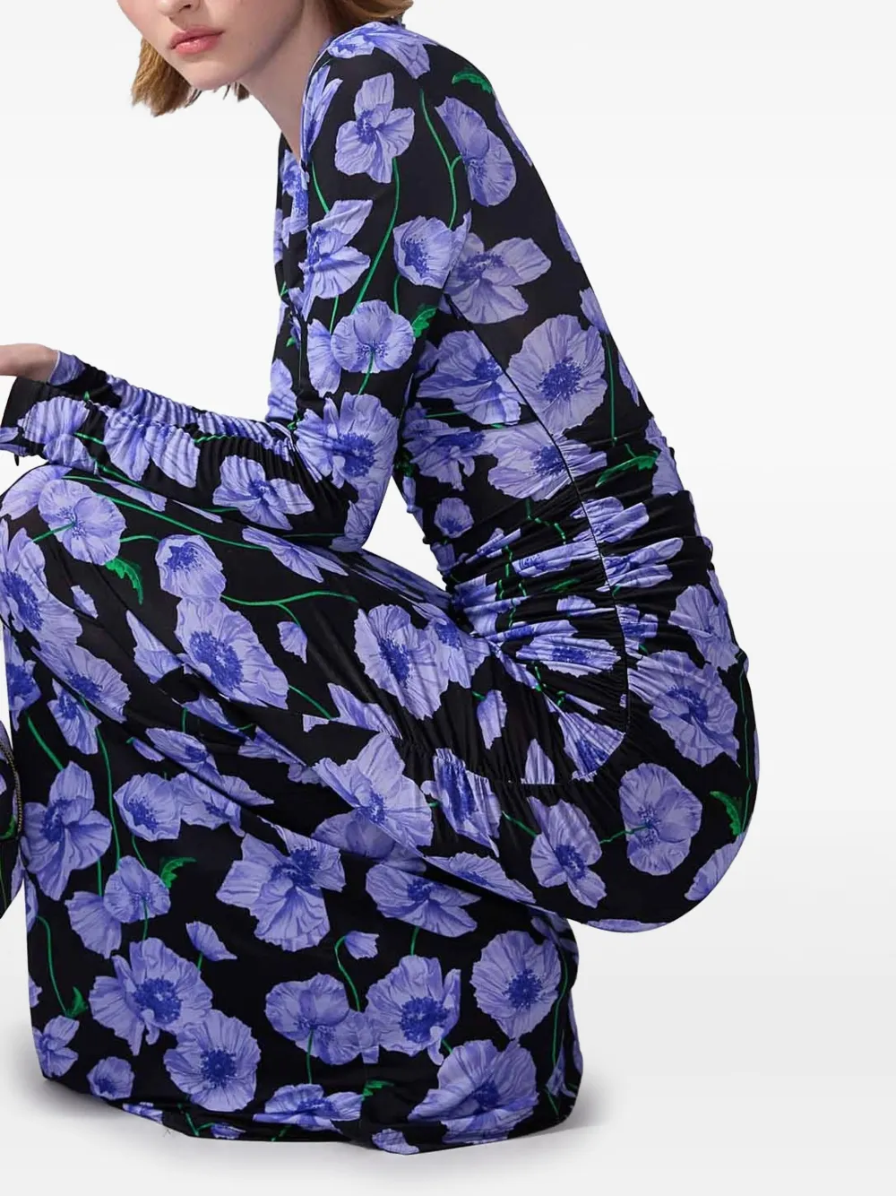 Carolina Herrera Maxi-jurk met bloemenprint Zwart