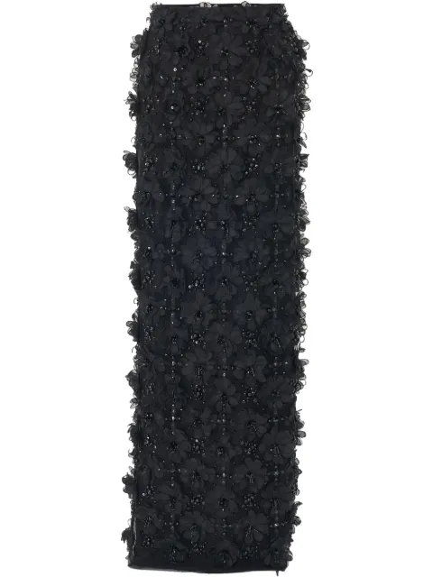 Carolina Herrera embroidered tulle column skirt