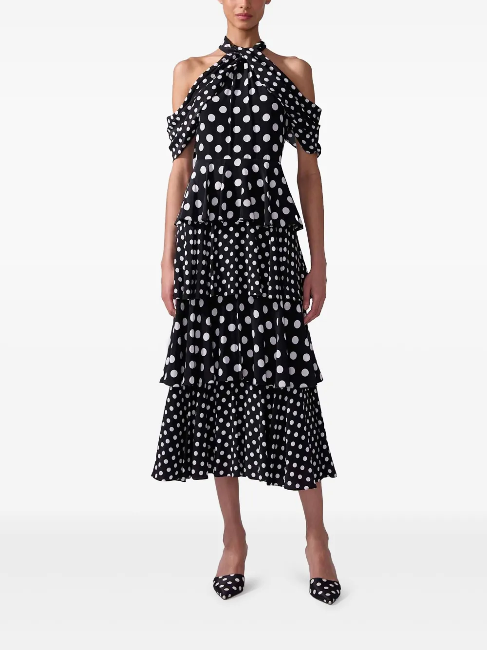 Carolina Herrera Midi-jurk met stippen - Zwart