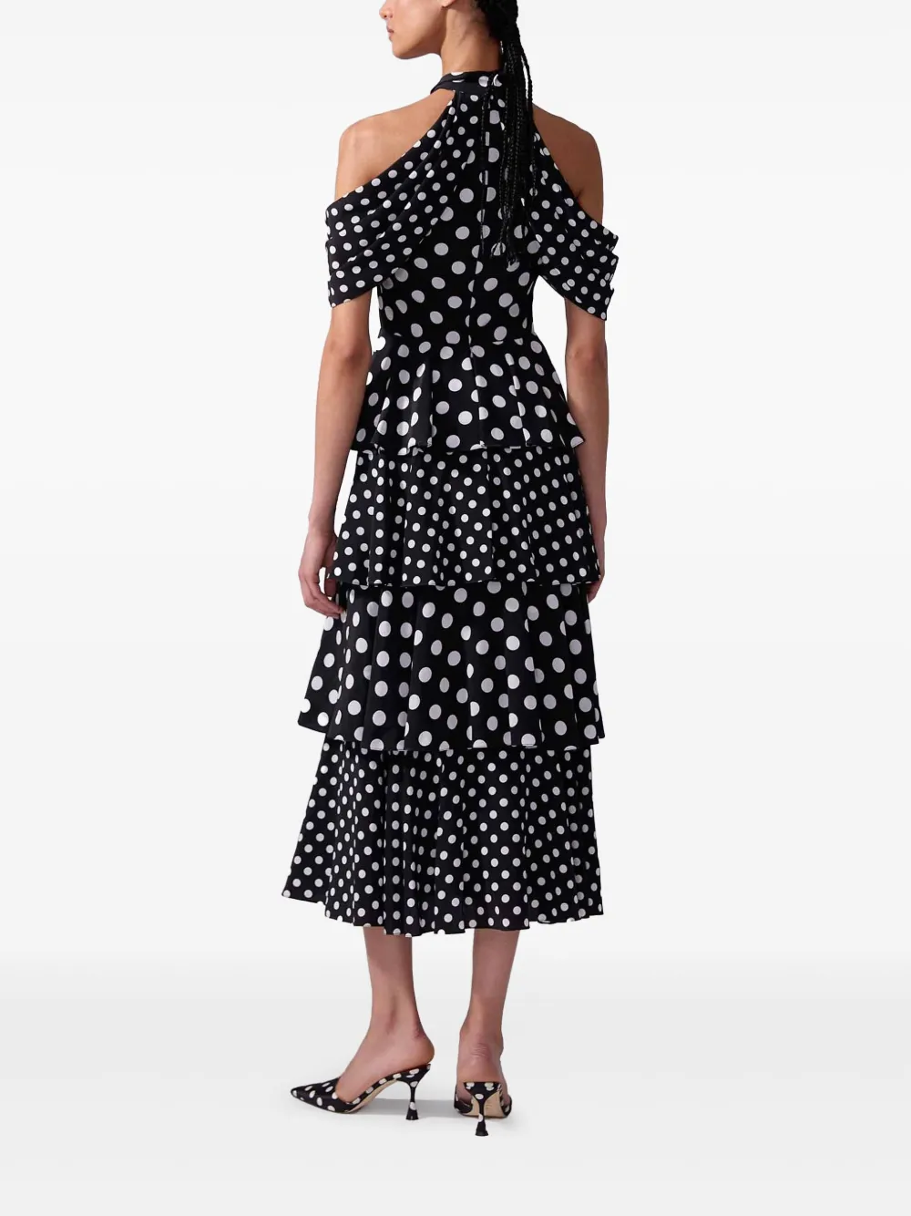Carolina Herrera Midi-jurk met stippen Zwart