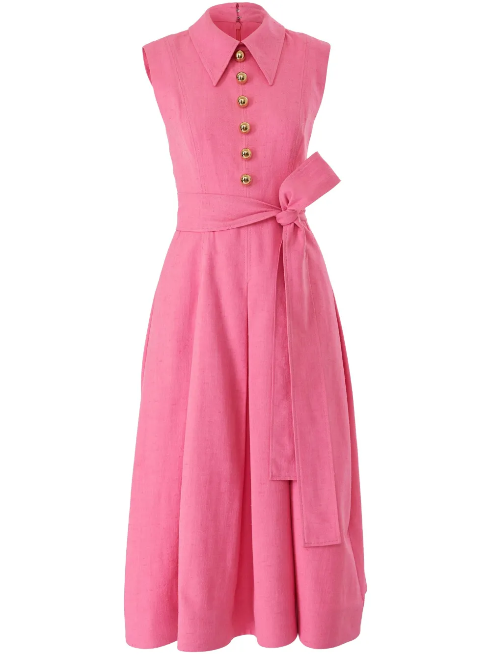 Carolina Herrera Midi-jurk met ceintuur Roze