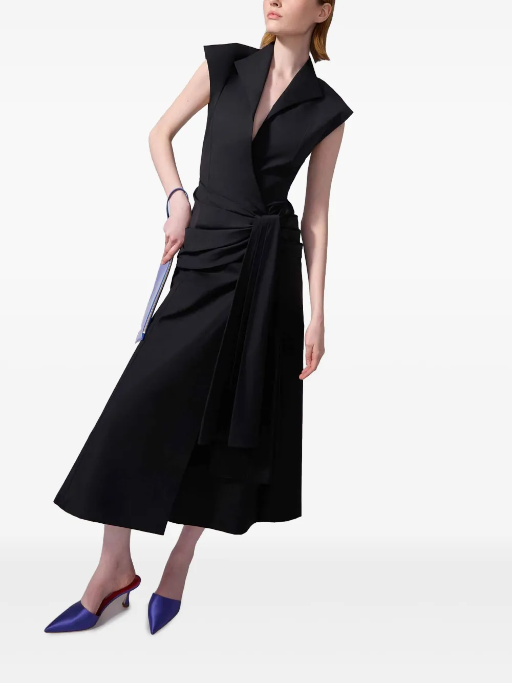 Carolina Herrera Midi-wikkeljurk Zwart