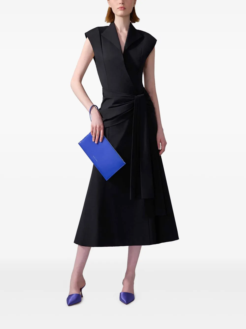 Carolina Herrera Midi-wikkeljurk - Zwart