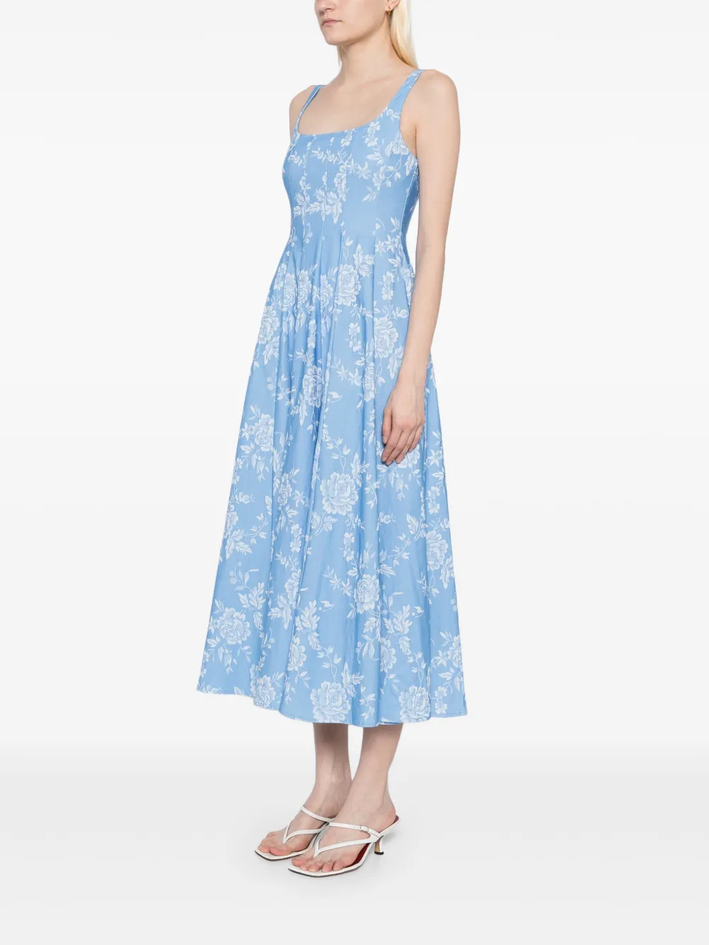 Shop Staud Wells Dress In Blue