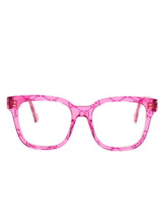 Gucci Eyewear GGロゴ眼鏡フレーム | ピンク | FARFETCH JP