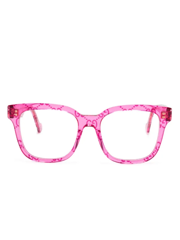 Gucci Eyewear GGロゴ眼鏡フレーム | ピンク | FARFETCH JP