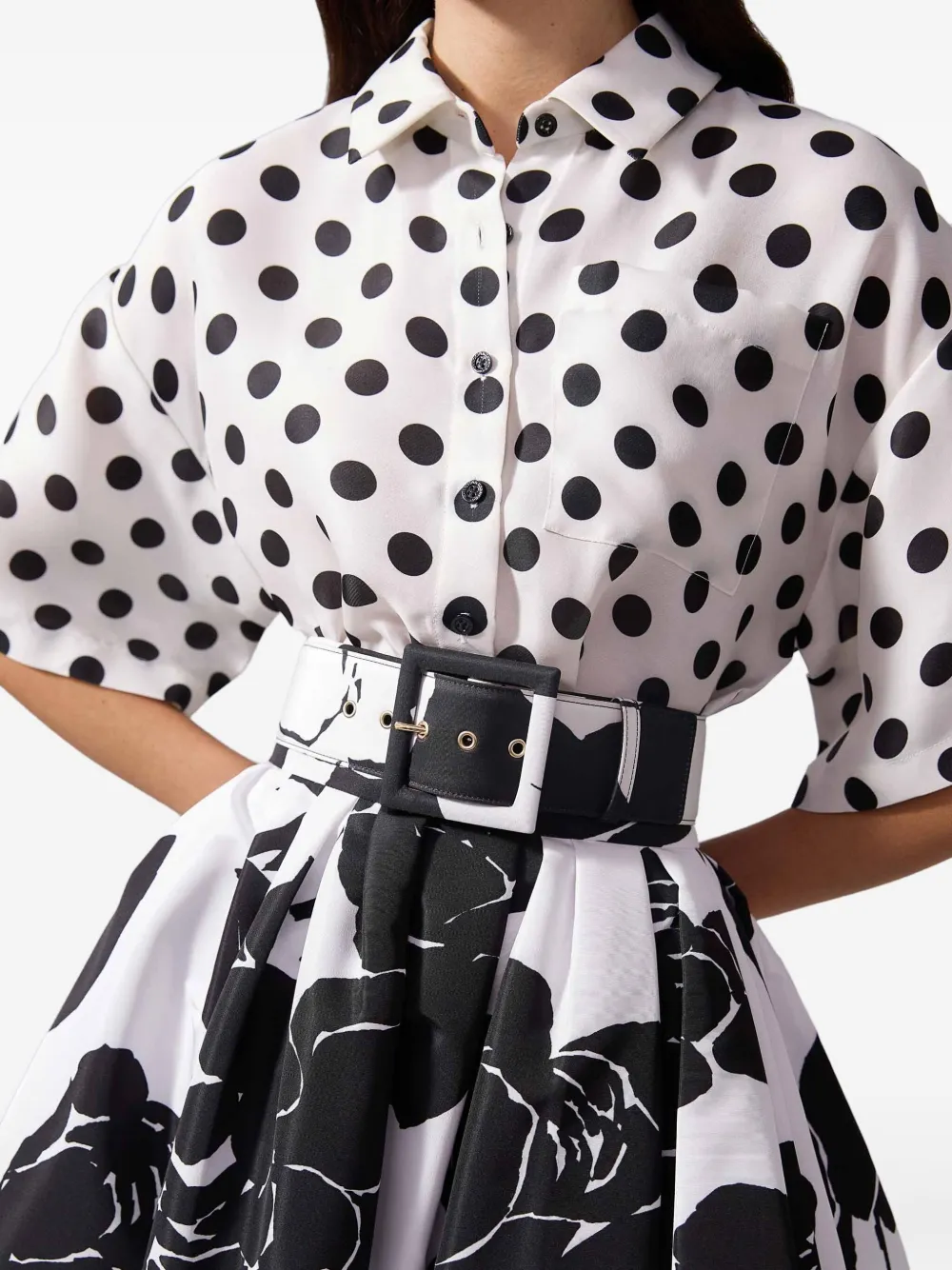 Carolina Herrera Riem met bloemenprint Zwart