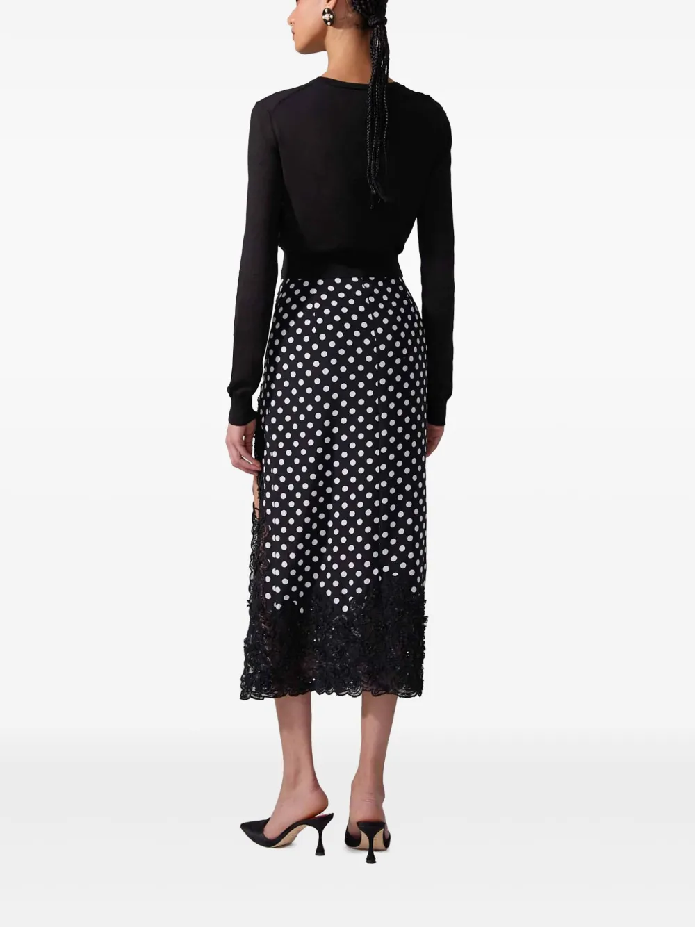 Shop Carolina Herrera Lace-appliqué Cardigan In Black
