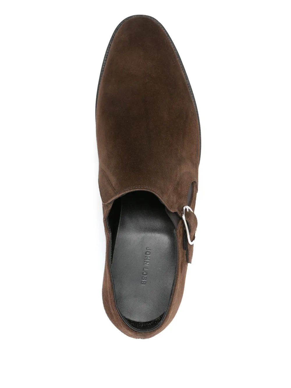 John Lobb Suede Monk Shoes In Brown