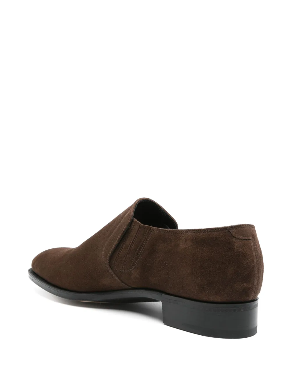 John Lobb Suede Monk Shoes In Brown