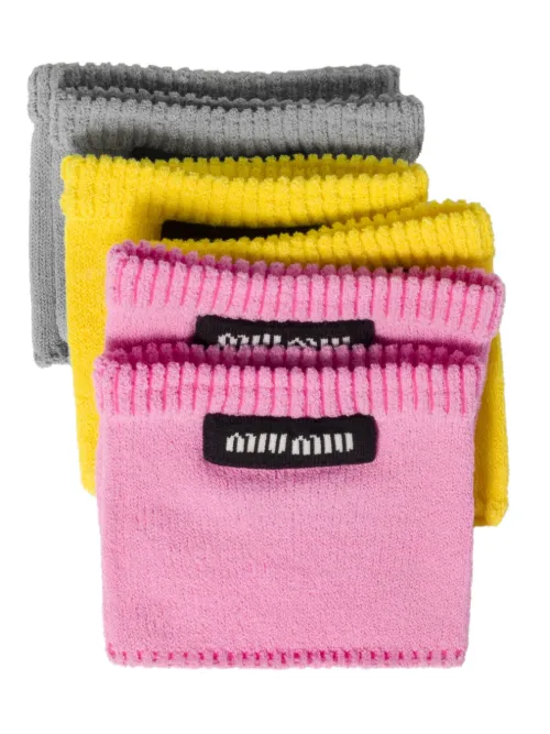 Lot de trois paires de chaussettes à patch logo - Miu Miu - Modalova