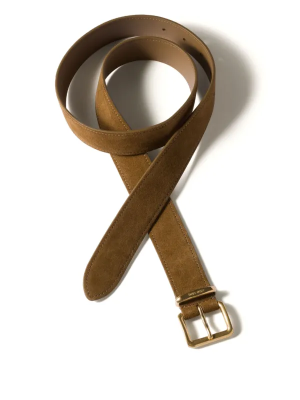 ベルト Miu Miu Camel Suede Belt Miu Miu Suede Belt | Green | FARFETCH CA