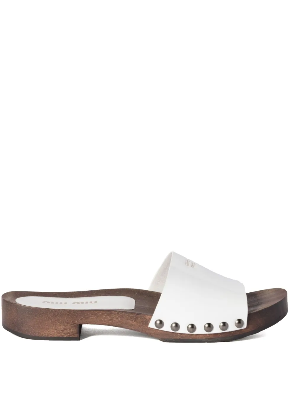 Miu patent-leather clogs White