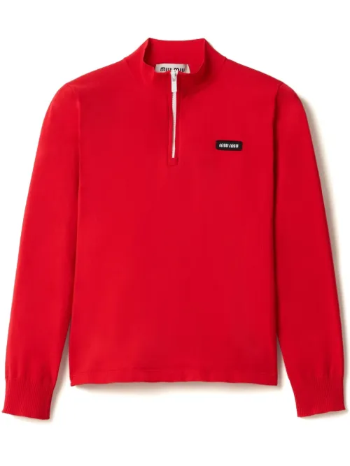 Miu Miu pull en maille fine - Rouge - Miu Miu - Modalova