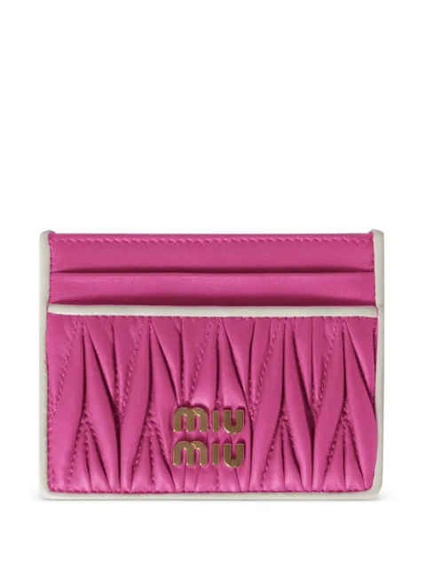 Miu Miu matelassé leather card holder