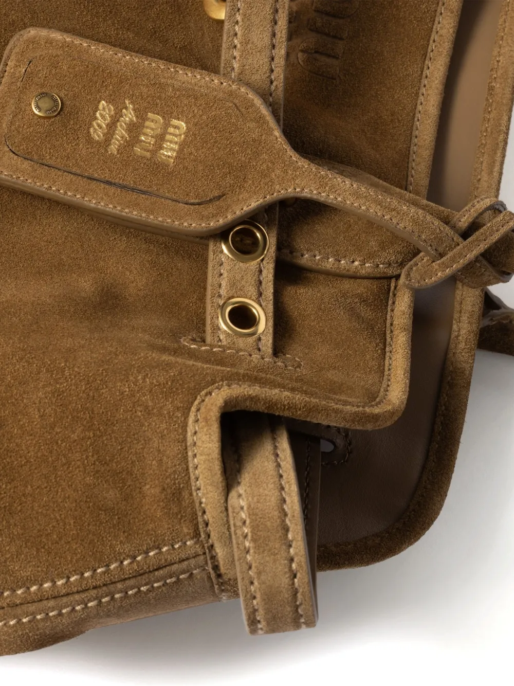 Miu Miu Suede Aventure Bag In Green