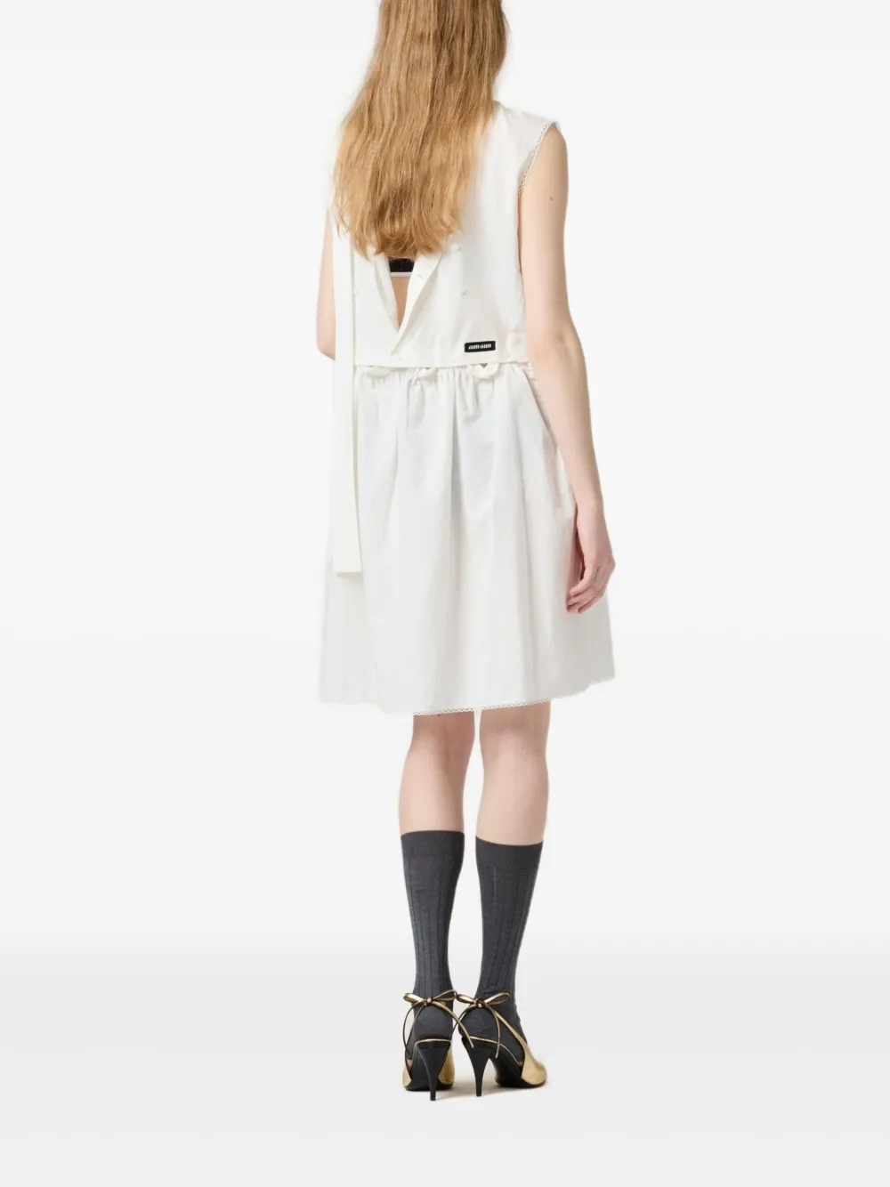 Miu Miu ロゴパッチ ドレス | ホワイト | FARFETCH JP
