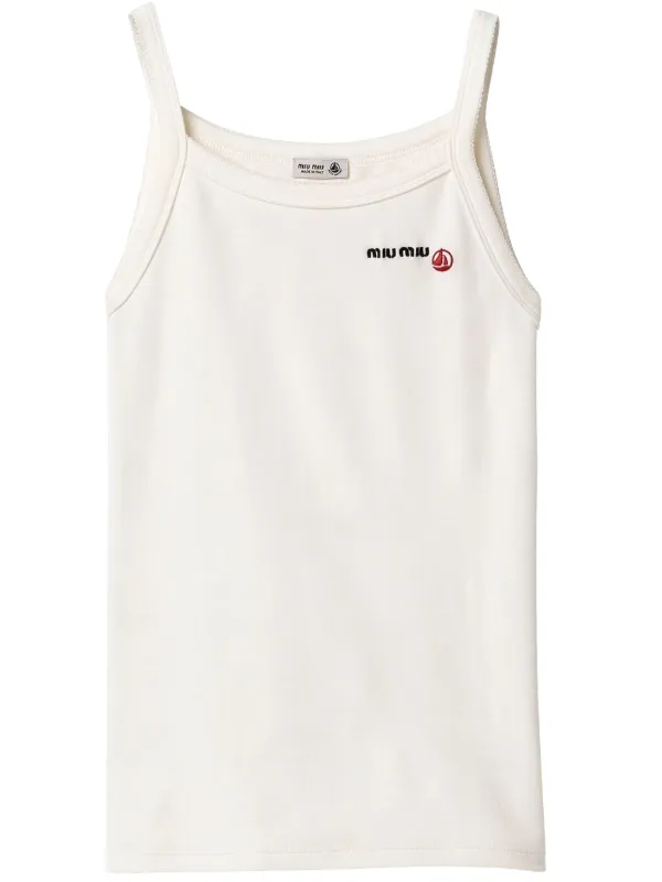 Miu Miu x Petit Bateau Embroidered Tank Top | White