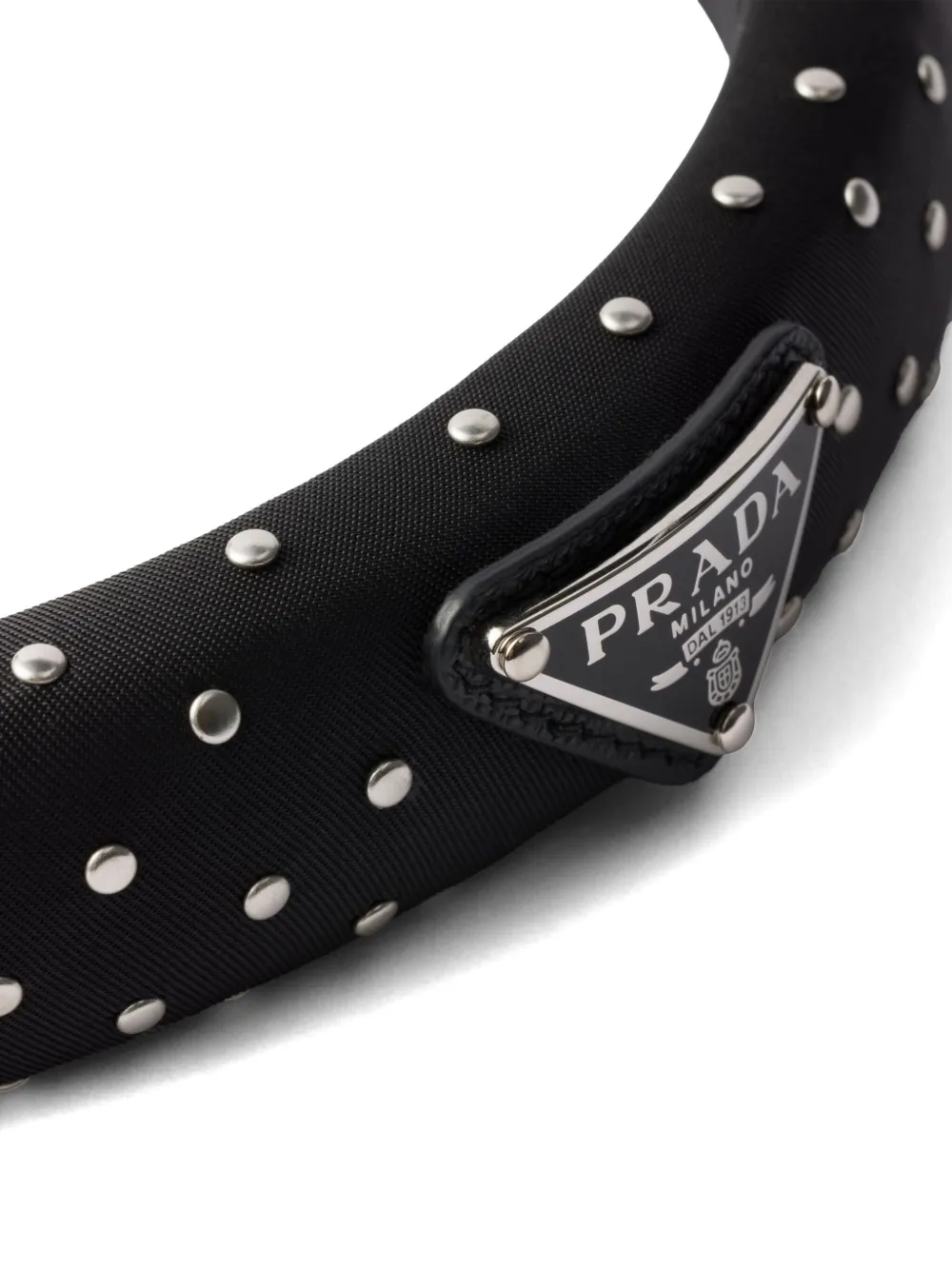 Prada Haarband met studs - Zwart