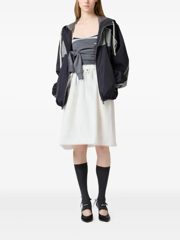 ジャケット MIU MIU LOGO JACKET Miu Miu zip-up Jacket | Blue | FARFETCH