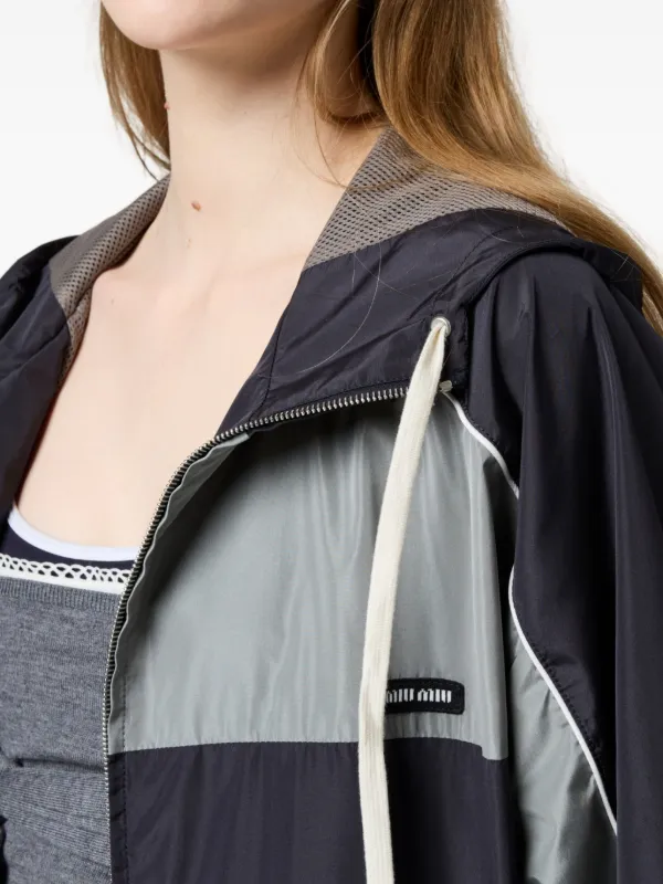 ジャケット MIU MIU LOGO JACKET Miu Miu zip-up Jacket | Blue | FARFETCH
