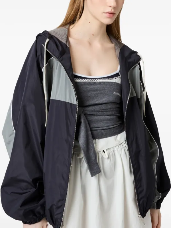 国内発送☆送料関税込【Miu Miu】ヘビーポプリン ブルゾンJacket Miu Miu ポプリン ボンバージャケット | ブラック | FARFETCH JP