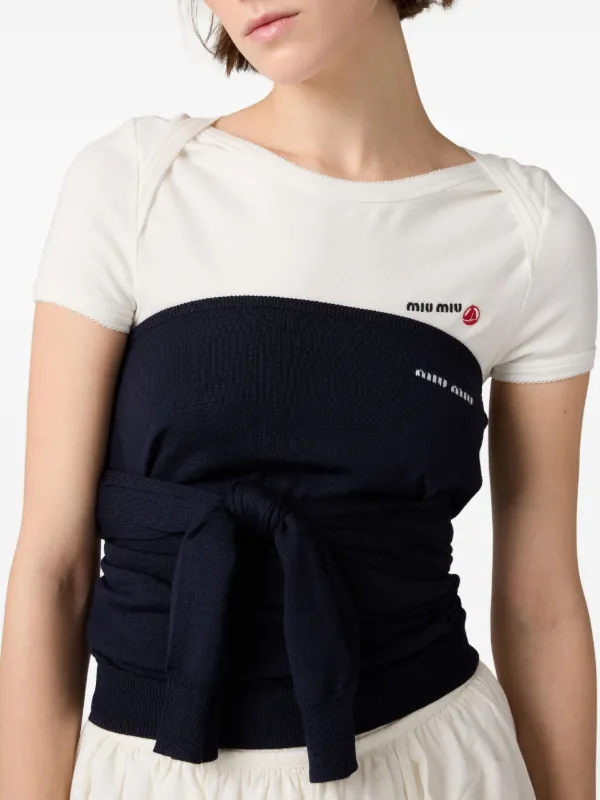 Miu Miu x Petit Bateau Embroidered Bodysuit | White