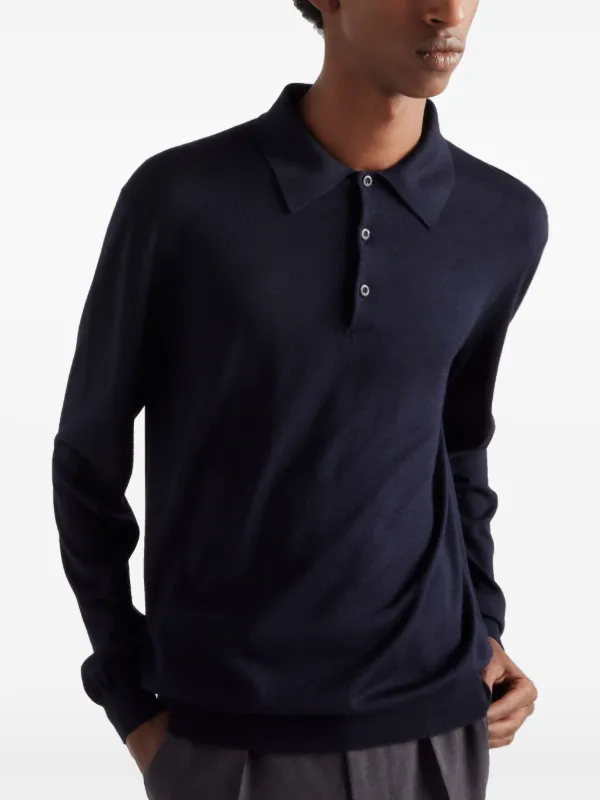 Prada Buttoned Polo Shirt | Blue | FARFETCH